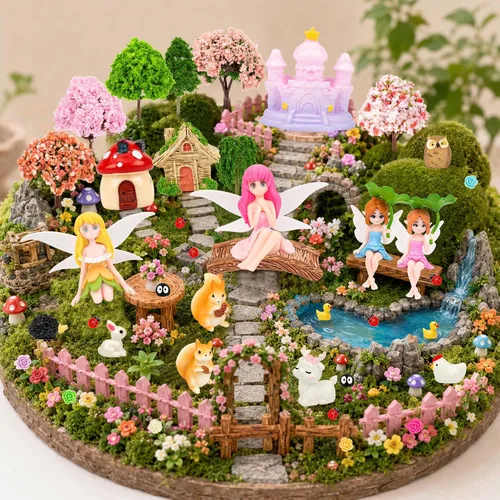 Vista 5 de EKisemio 150 Pcs Fairy Garden Accessories Kit,Miniature Fairy Houses Decor