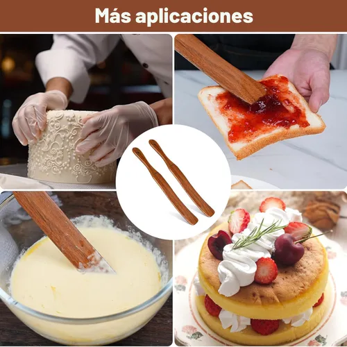 Vista 7 de Paquete de 2 Spurtle de madera para masa madre, mezcla, alcanzar el fondo del frasco, batidor de masa, espátula de frasco de mango largo