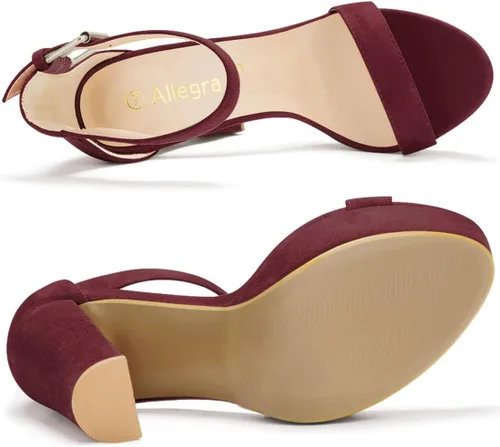 Vista 6 de Allegra K Sandalias de tacón alto con plataforma para mujer