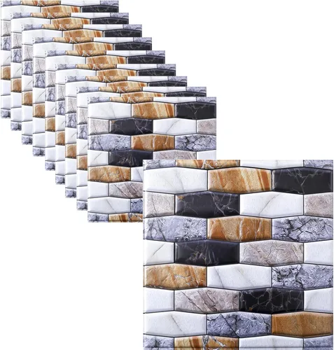 Vista 9 de Panel de pared decorativo 3D, paneles de pared de ladrillo sintético, espuma impermeable autoadhesiva, para decoración de pared interior, decoración