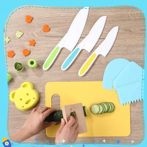 Vista 4 de 16 piezas de herramientas de cocina Montessori, juego de utensilios de cocina para niños, juguete de cocinado, juego de cocina para niños pequeños