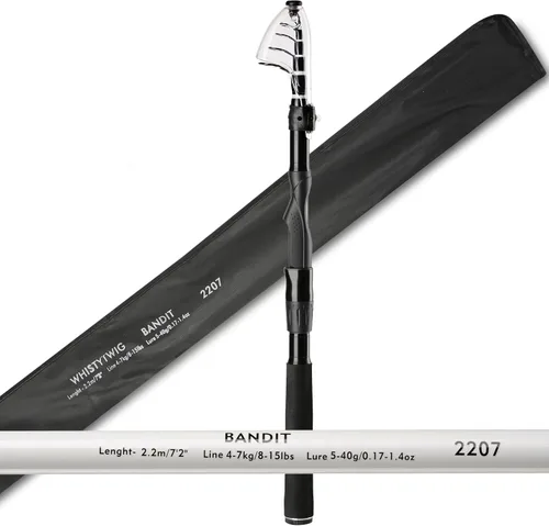 Vista 6 de Whistytwig Carbon Fiber Telescopic Fishing Rod - Portable Collapsible Design for Travel and Adventure - Versatile Saltwater and Freshwater Fishing