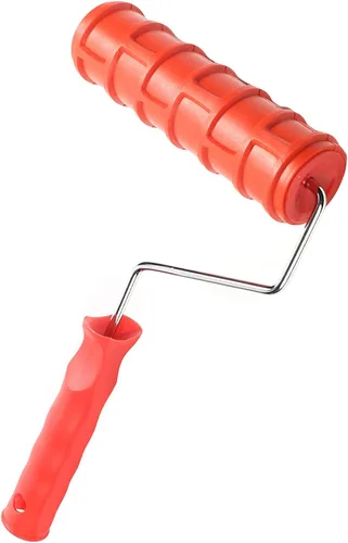 Vista 7 de Auniwaig Brocha de rodillo de pintura de goma en relieve rojo de 12.59 pulgadas para pintura de pared del hogar EG100T patrón de ladrillo DIY