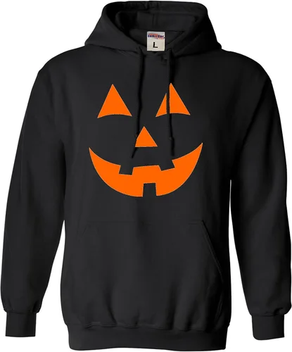 Vista 19 de Go All Out Jack O Lantern Pumpkin Face Halloween Divertida sudadera con capucha para hombre y mujer Naranja