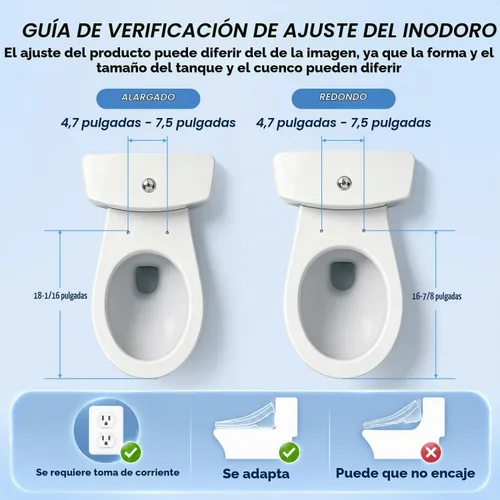 Vista 6 de Asiento de inodoro de bidé alargado, bidé calentado con control remoto, agua tibia ilimitada y secador de aire caliente, asiento con calefacción