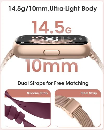 Vista 2 de Relojes de fitness para mujer, rastreador de actividad física con monitor de frecuencia cardíacaSpO2, relojes inteligentes para mujeres