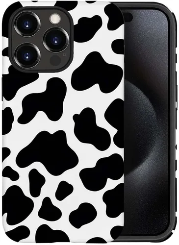 Vista 2 de SEized Funda compatible con iPhone 13 Pro Max, funda de teléfono con patrón de vaca blanca y negra para niñas, mujeres, niños y hombres, funda