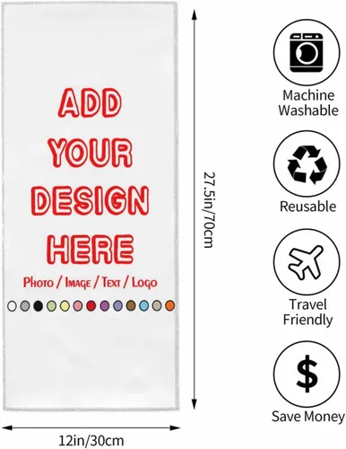 Vista 2 de HAOGEILI - Toallas de mano personalizadas con nombre y logotipo de imagen, alta absorción de agua, adecuadas para baño, tocador, viajes, camping
