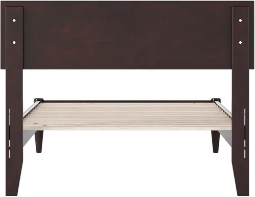 Vista 12 de AFI, Aria - Cama de plataforma moderna de perfil bajo de madera maciza, tamaño individual, color espresso