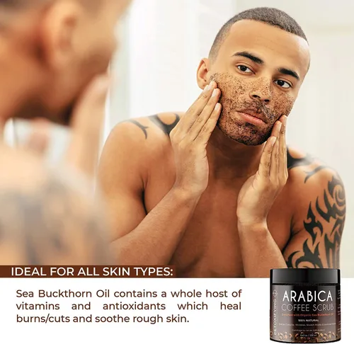 Vista 4 de O Naturals Exfoliante, exfoliante natural de sal del mar muerto, limpieza profunda para rostro y cuerpo. Tonos ayuda a la piel grasa, removedor