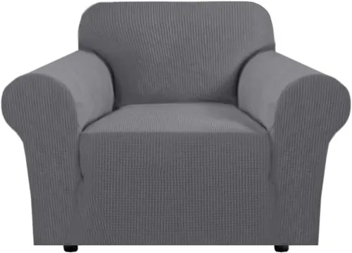 Vista 47 de H.VERSAILTEX Funda elástica para sofá, fundas suaves para muebles de 3 cojines, con tela jacquard gruesa a cuadros con parte inferior elástica, sofá