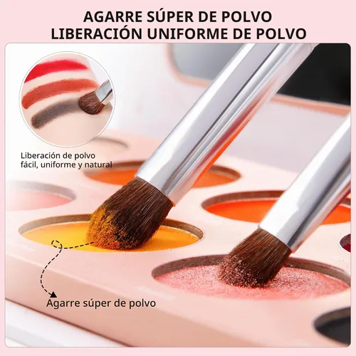 Vista 5 de DUcare Juego de brochas de maquillaje de ojos, 6 brochas profesionales para mezclar sombras de ojos, brochas de maquillaje para corrector de cejas