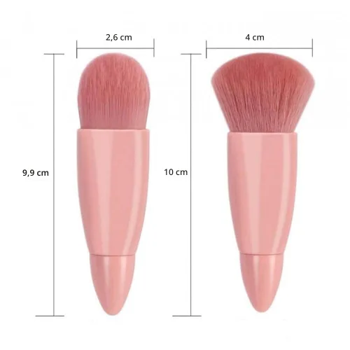 Vista 4 de COSHINE - Juego de brochas de maquillaje de viaje fáciles de usar, kit de 5 brochas cosméticas de función completa (5 piezas con espejo)