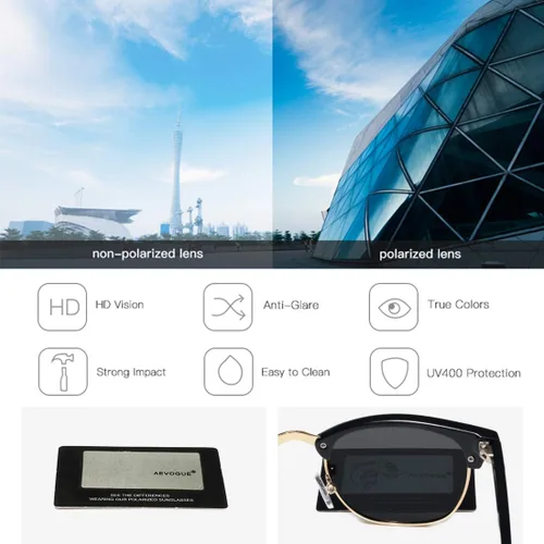 Vista 6 de AEVOGUE Polarized Sunglasses For Women And Men Semi Rimless Frame Retro Sun Glasses AE0369