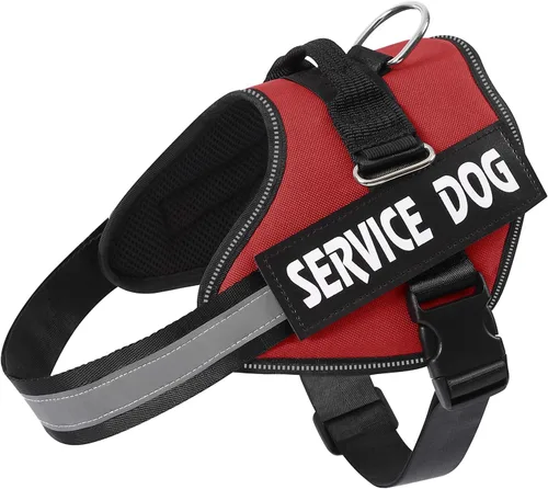 Vista 9 de MUMUPET Arnés para perro de servicio, chaleco reflectante y antitirones Negro