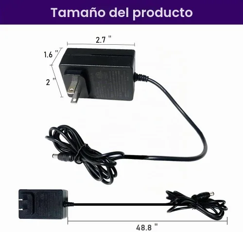 Vista 2 de Adaptador de corriente continua de fuente de alimentación de 12 V, 2.5 A, cargador certificado ETL de 12 voltios, 100-240 V, CA a CC, transformador