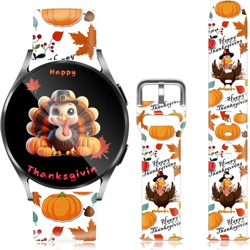 Vista 17 de Correa de reloj de 20 mm de Navidad compatible con Samsung Galaxy 6/5/5 Pro/4/4 Classic/3 (41 mm)/Active 1 y 2, tamaños 40 mm 41 mm 42 mm 44 mm 45