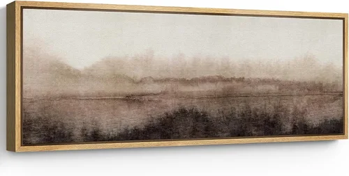 Vista 16 de SIGNFORD Lienzo enmarcado extragrande para pared, diseño de flores silvestres, paisaje, campo escénico con flores florecientes, ilustraciones