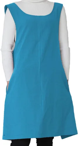 Vista 13 de Delantal de algodón y lino estilo japonés con espalda cruzada, con dos bolsillos, estilo X