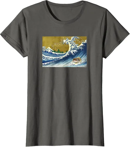 Vista 5 de Camiseta de surf japonés con diseño de erizo Azul Marino