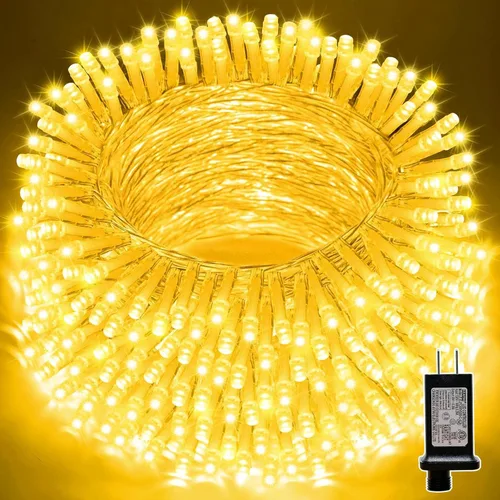 Vista 42 de Guirnalda de 100 luces LED de Pascua de 33 pies enchufables, multicolor pastel, 16 modos de luces parpadeantes, guirnalda de luces impermeables