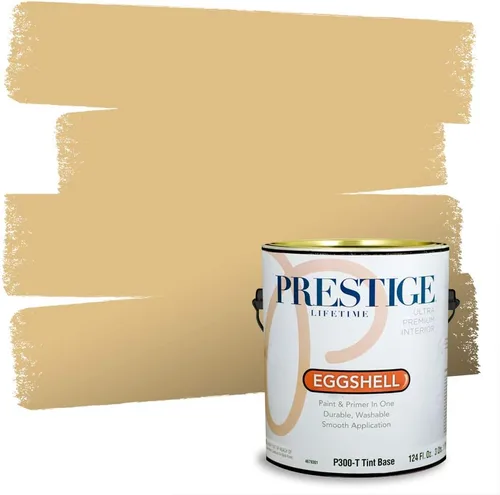 Vista 113 de PRESTIGE Pinturas de pintura exterior e imprimación en uno, 1 galón, plano, combinación comparable de Benjamin Moore* Manzanilla*