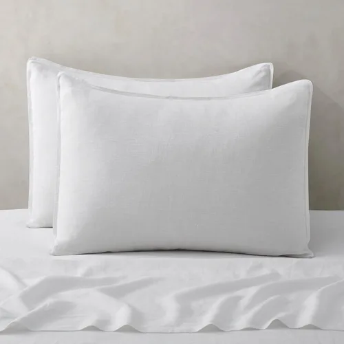 Vista 11 de ATLINIA Juego de 2 fundas de almohada 100% lino, tamaño europeo de 26 x 26 pulgadas, fundas de almohada de lino, color gris oscuro