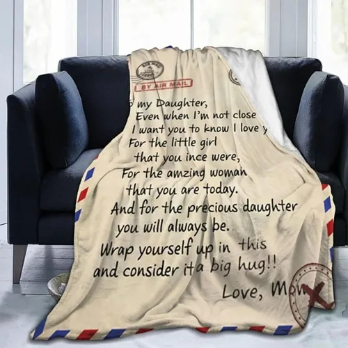 Vista 3 de Pofily Regalos de hija para mamá, manta "to My Daughter", regalos para mamá, abuela, tatarabuela, regalo para mamá, regalo de Navidad, graduación