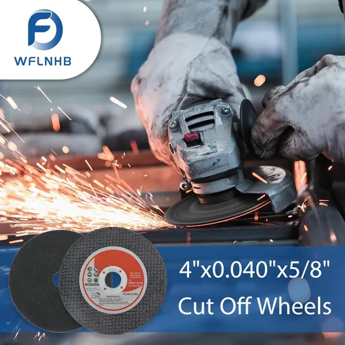 Vista 3 de WFLNHB Paquete de 100 ruedas cortadas de metal y acero inoxidable de 4 pulgadas x 0.040 pulgadas x 5/8 pulgadas, aptas para amoladoras angulares