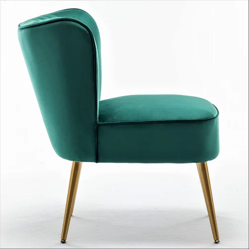 Vista 8 de Container Furniture Direct Silla moderna de terciopelo para sala de estar, dormitorio o entrada, diseño elegante y cómodo sin brazos con patas