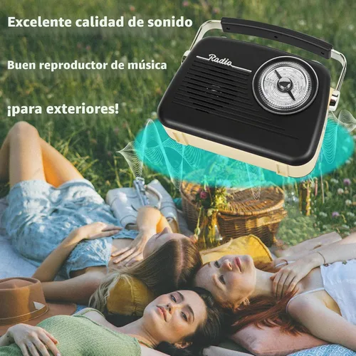 Vista 7 de Radios portátiles AM FM SW, receptor de transistor retro de recepción fuerte, altavoz Bluetooth, enchufe de corriente alterna en la pared, funciona