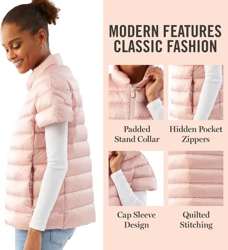 Vista 5 de Martha Stewart - Chaleco inflado de mujer - Chaqueta de plumón para mujer