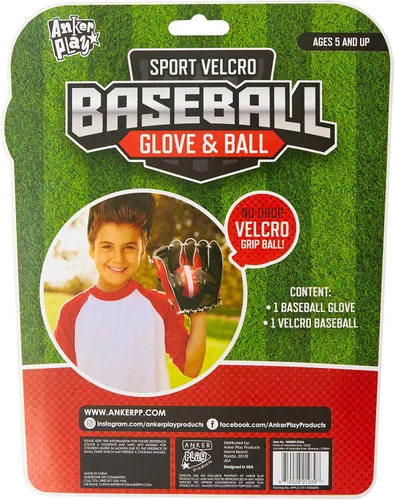 Vista 3 de Guantes de béisbol deportivos de velcro y pelota – Juego de béisbol de práctica de velcro para niños y niñas – Kit de pelota de béisbol de velcro