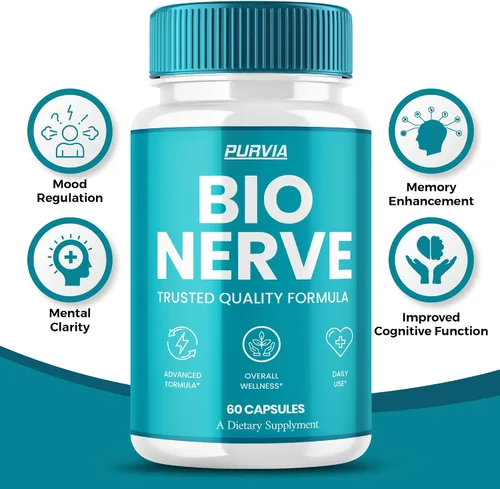 Vista 6 de Paquete de 2 cápsulas Bio Nerve, pastillas de suplemento BioNerve Plus Cápsulas de fórmula de bienestar premium, ingredientes naturales avanzados