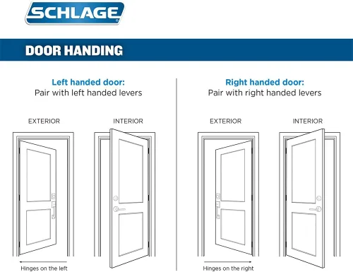 Vista 2 de SCHLAGE - Manija de cilindro único Plymouth y picaporte Flair para mano izquierda, bronce envejecido (F60 PLY 716 FLA LH)