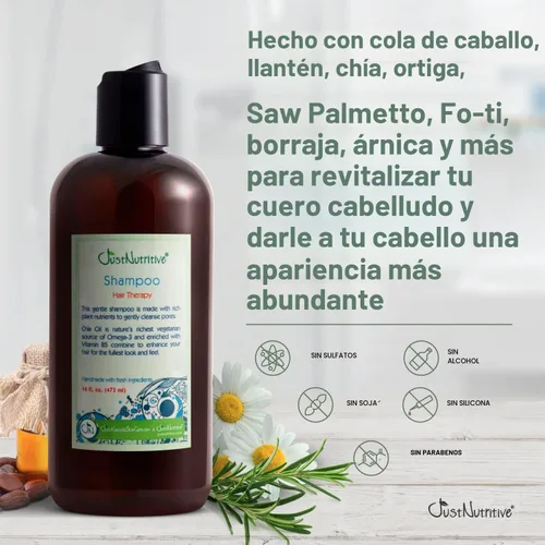 Vista 6 de Champú de terapia de pérdida de cabello el mejor champú para cabello saludable ingredientes nutritivos que alimentan e hidratan el cabello