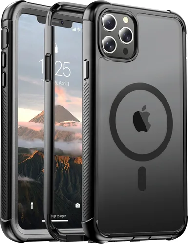 Vista 135 de jaroco - Funda magnética compatible con MagSafe para iPhone 11 de 6.1 pulgadas; protección de grado militar contra caídas, de doble capa