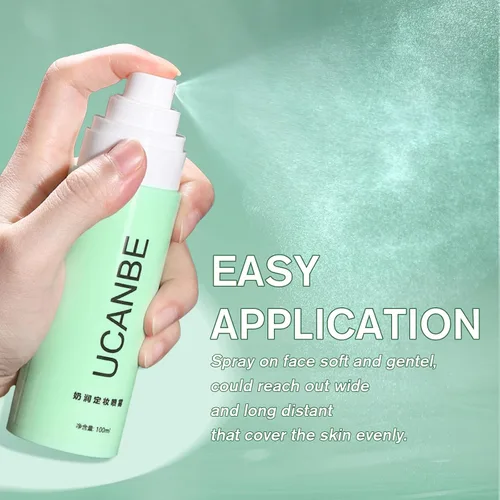 Vista 6 de UCANBE Spray fijador de maquillaje, acabado húmedo de larga duración, maquillaje en aerosol hidratante, bruma facial de secado rápido para brillo