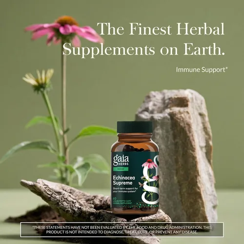 Vista 2 de Gaia Herbs Echinacea Supreme - Suplemento de apoyo inmunológico - Mezcla de equinácea purpurea y angustifolia para apoyar el sistema inmunológico*