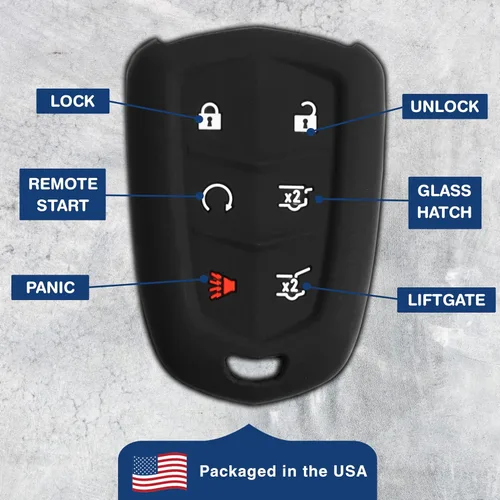 Vista 6 de KeyGuardz - Funda protectora de goma suave para Cadillac Escalade HYQ2AB