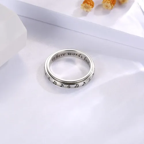 Vista 6 de 925 Sterling Silver Spinner Fidget Ring for Women