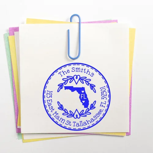 Vista 82 de Alabama State Wreath - Sello de sello de dirección personalizado para invitaciones de fiesta, tarjetas de vacaciones y decoración del hogar Sello