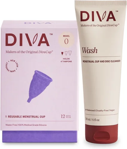 Vista 8 de Diva Cup & Diva Wash Combo Pack – Taza de silicona de grado médico para el cuidado del período – Copa menstrual reutilizable – Limpiador para copa