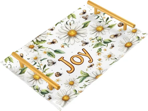 Vista 8 de Flowers Daffodils Snapdragon Iris Orange Tray for Bathroom Paper Towel Tray Desk Drawer Organizer for Sink
