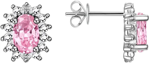 Vista 31 de Rylos Aretes tipo dormilona de plata de ley 925, ovalados y diamantes de 0.236 x 0.157 pulgadas, exquisitas joyas de piedra