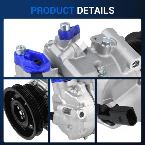 Vista 6 de Autoround Compresor de Aire Acondicionado con Embrague Compatible con [1.9L 2.0L 2.5L 3.2L] VW Jetta 2005-2014, Beetle 2006-2017, Passat 2012-2014
