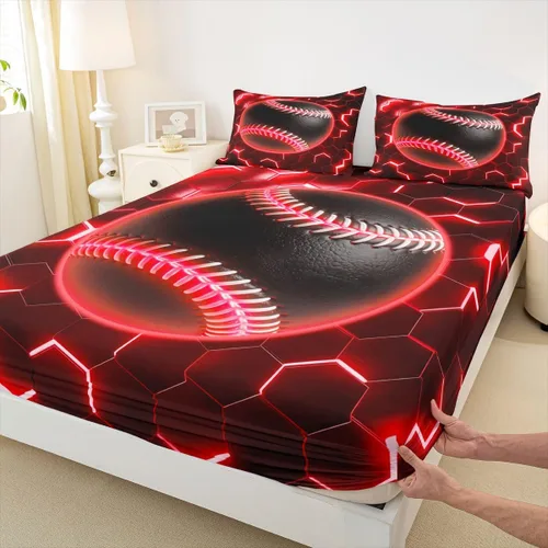 Vista 45 de Erosebridal Graffiti Rugby Ball Sheets for Boys Girls Colorful Rugby Helmet Fitted Sheet,Sports Kids Bedding Sets Football Game Bed Sets Twin 2 Piece