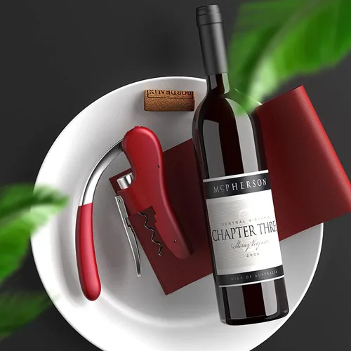 Vista 5 de KEISSCO Abridor de botellas de vino con sacacorchos de palanca vertical con cortador de papel de aluminio y espiral adicional