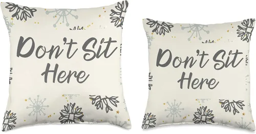 Vista 3 de Rude Almohadas Don't Sit Here Funny Rude Sarcasm Snowflakes Throw Pillow (16.0 x 16.0 in), multicolor