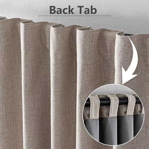 Vista 2 de Cortinas opacas para sala de estar, cortinas 100% opacas de 90 pulgadas de largo, juego de 2 paneles de 2 paneles, con aislamiento térmico, pestaña